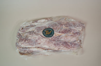 Halal Wagyu Beef Bacon in packaging top view