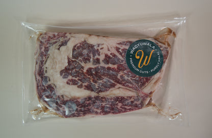 Halal Wagyu Ribeye in packaging top view